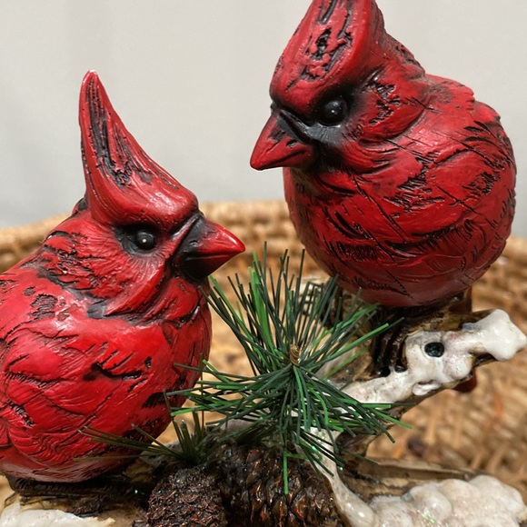 Cardinal Vintage 1970-1980 Bird Pair Snowy Branch - Picture 6 of 12